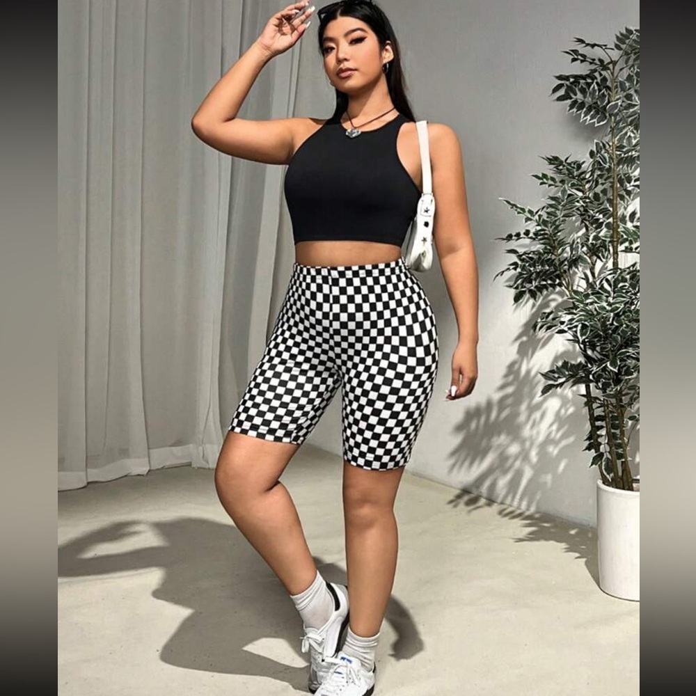 Checkered Bike Shorts